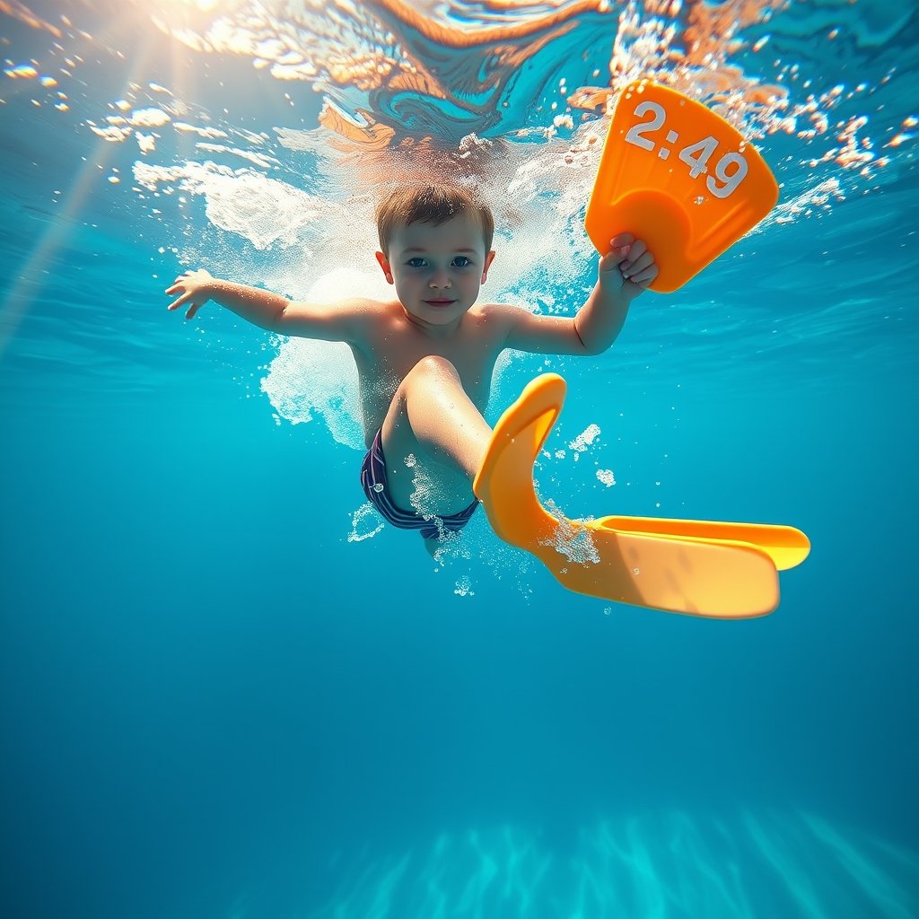 kids flippers in action